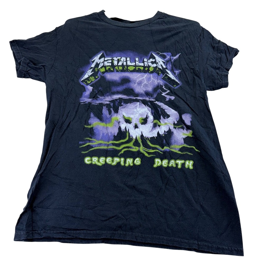 Metallica T-Shirt Mens M Black Creeping Death Vintage Graphic Rock Band Tee